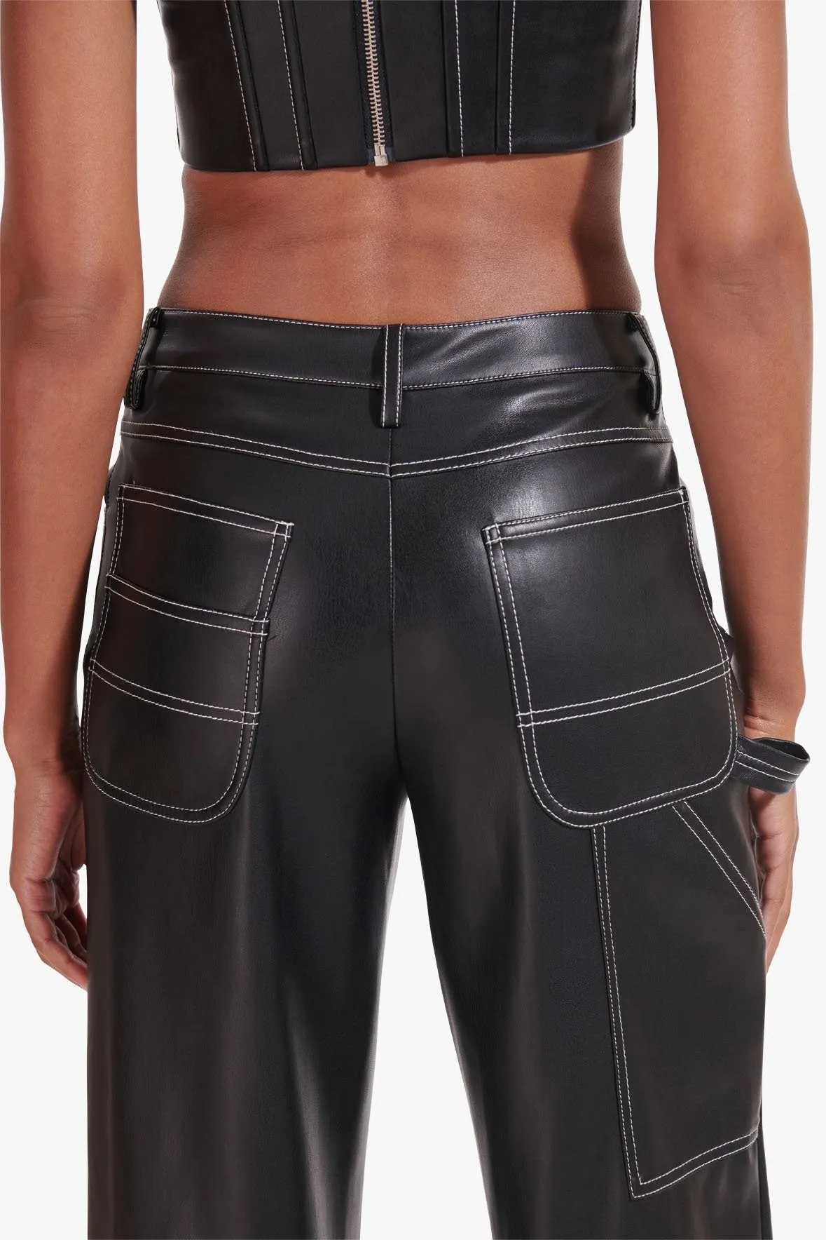 DOMINO PANT | BLACK VEGAN LEATHER