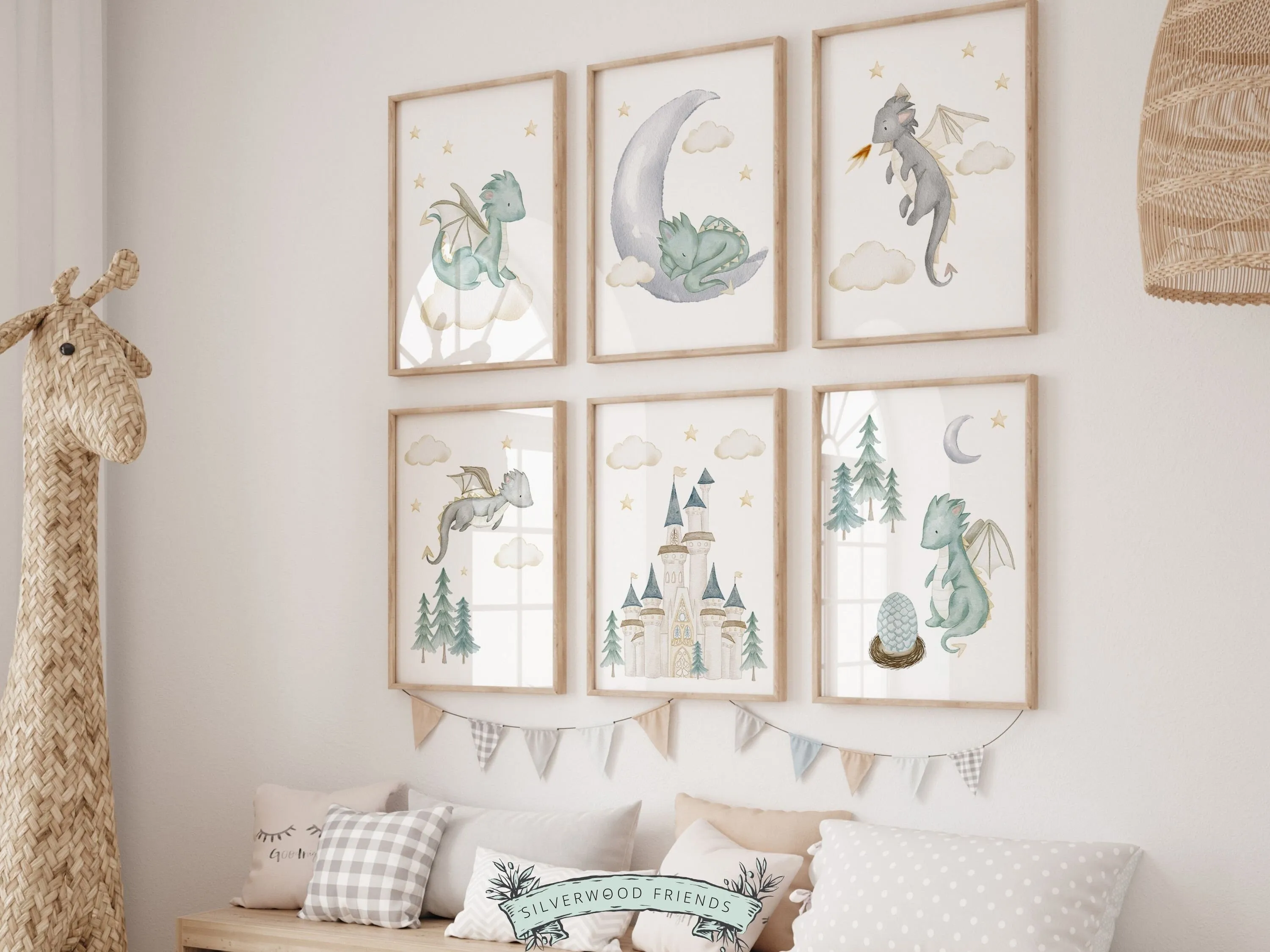 Dragon Nursery Prints Set of 6