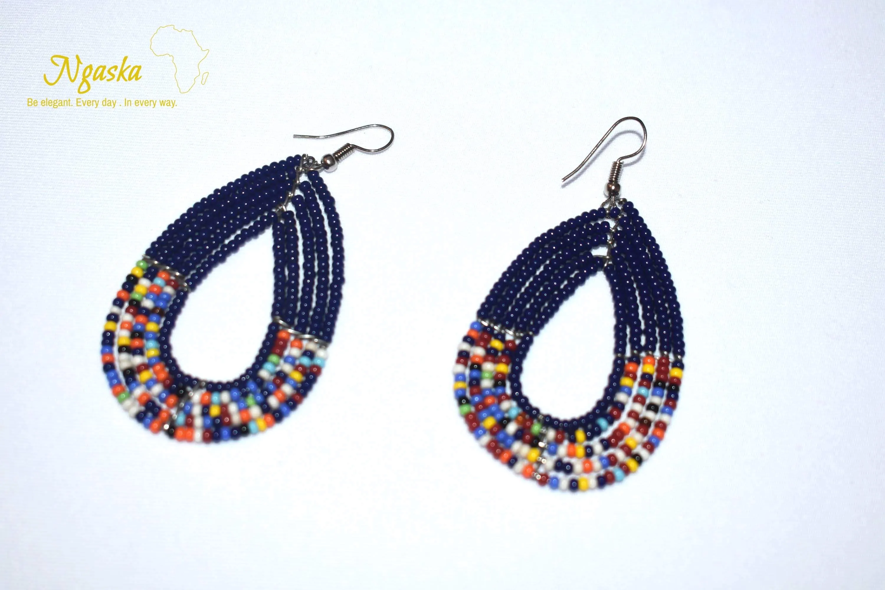 Eshe: Handmade Maasai Beaded Earrings, Boho Style Gift