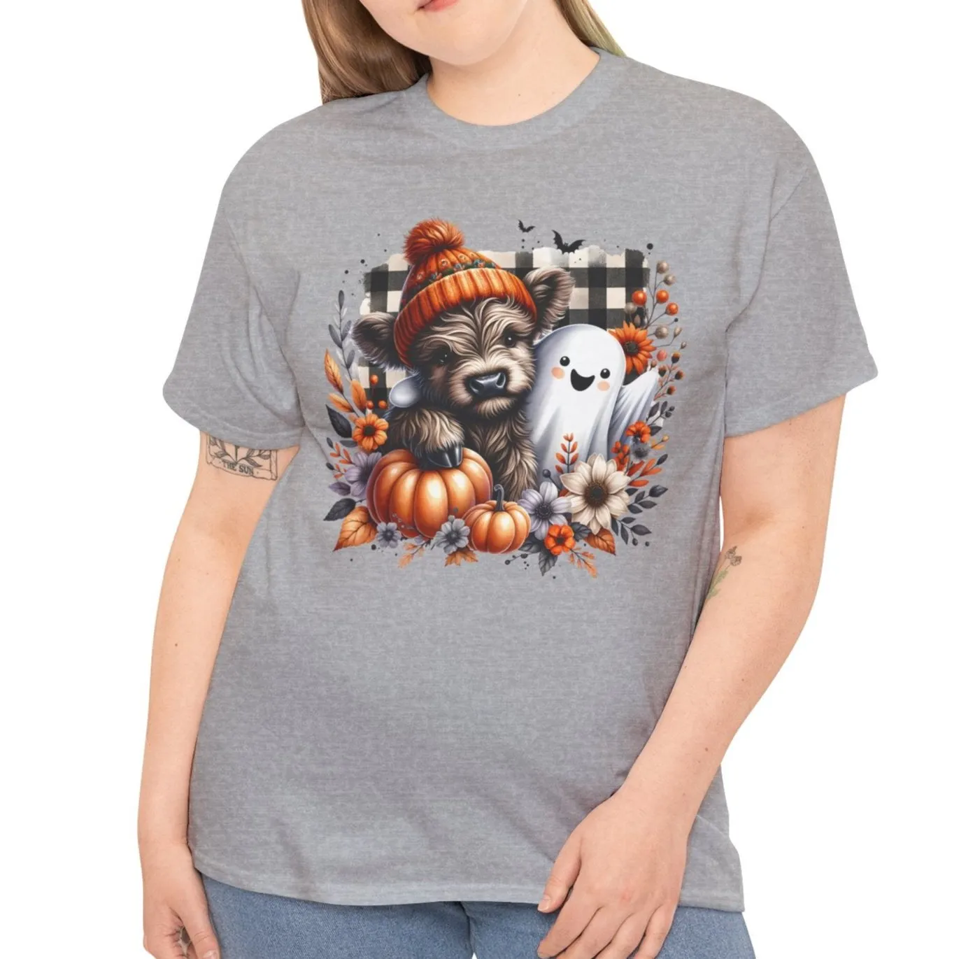 Fall cow, ghost & Pumkins Tee