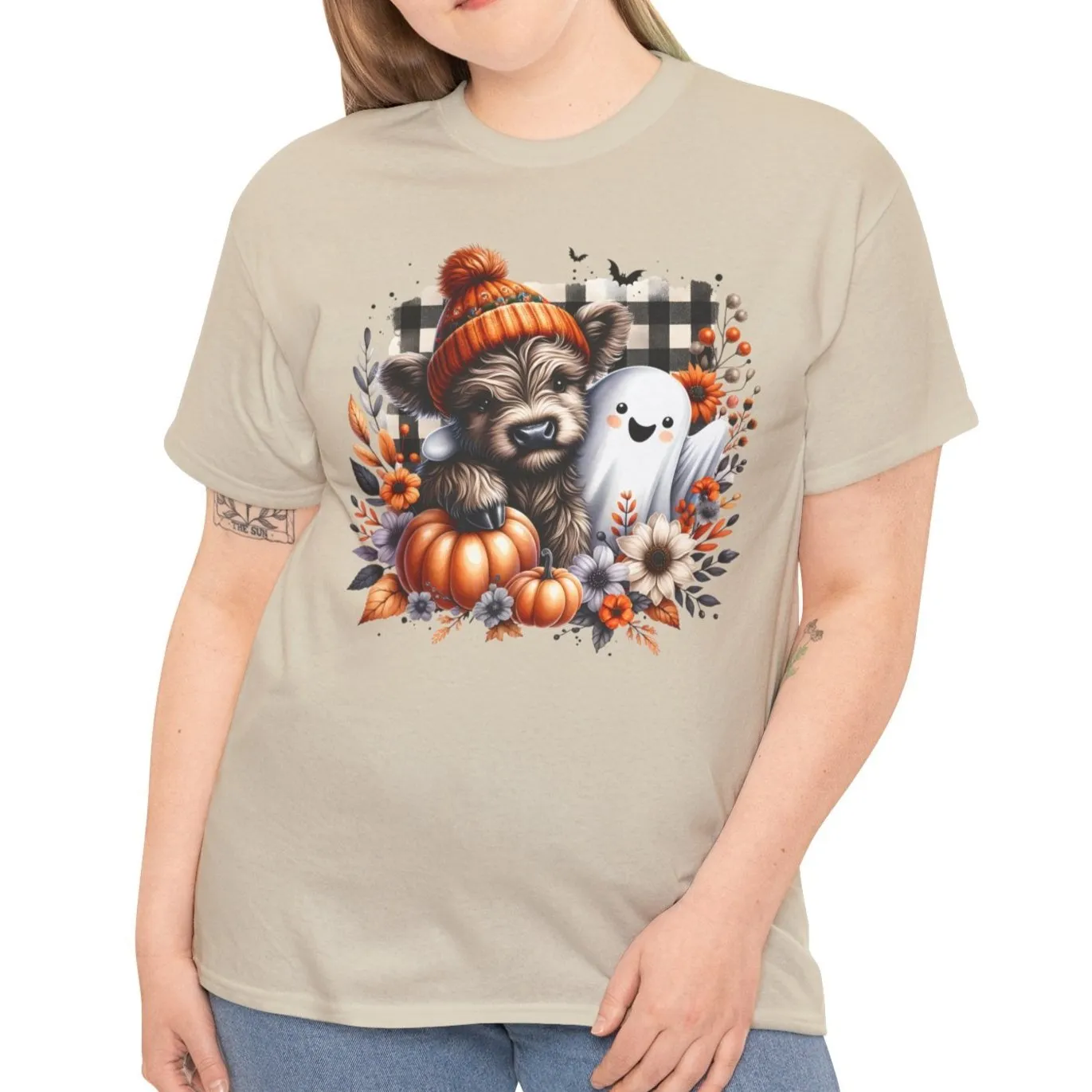 Fall cow, ghost & Pumkins Tee