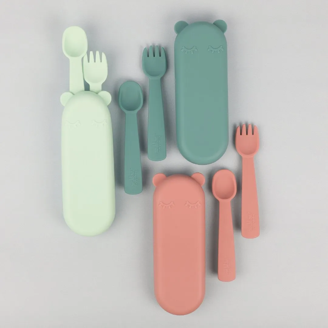 Feedie® Fork & Spoon Set - Blue Dusk