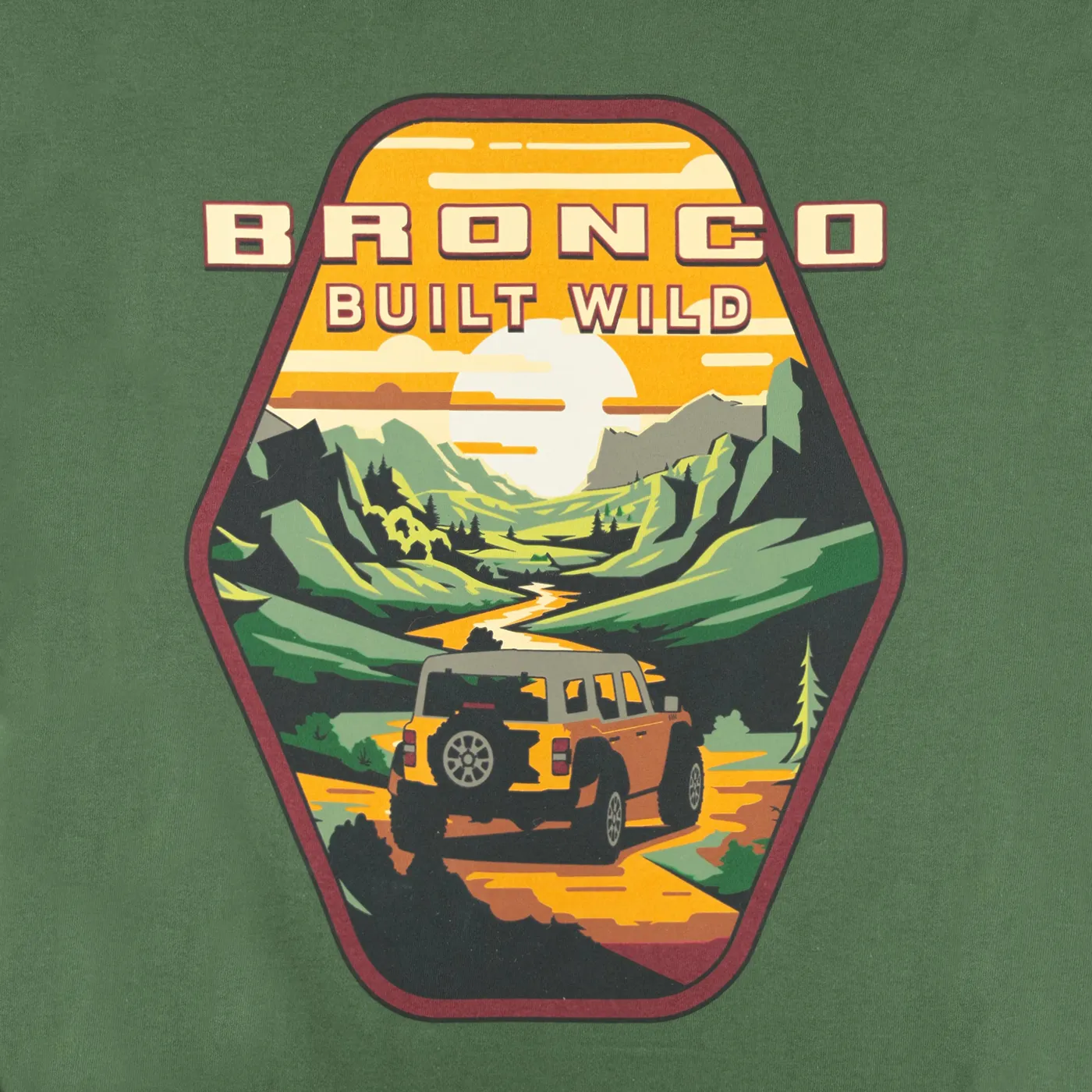 Ford Bronco Men's Built Wild Badge Long Sleeve T-Shirt