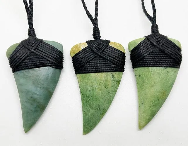 Genuine NZ Greenstone Ngai Tahu Shark Tooth Necklace