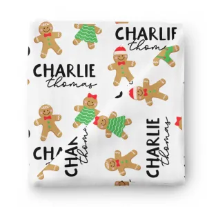 Gingerbread Personalized Swaddle Blanket