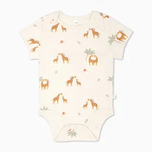 Giraffe Print Short Sleeve Bodysuit