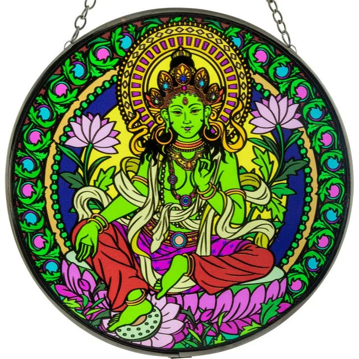 Glass Suncatcher ~ Green Tara