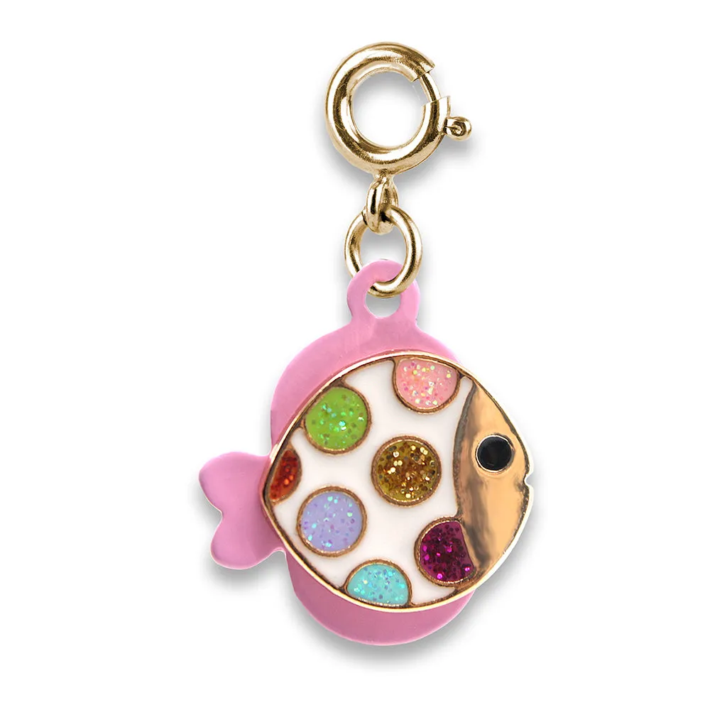 Gold Glitter Tropical Fish Charm