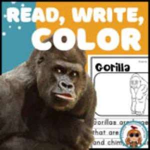 Gorilla facts Read Write Color African animal activity