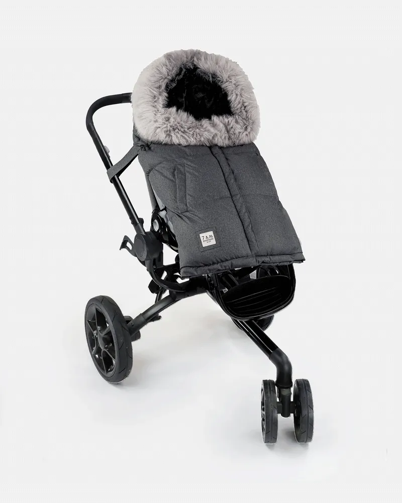 >7 A.M. Enfant Blanket 212 Evolution TUNDRA - Heather Grey Dark - Arctic Faux Fur (6M-4T)