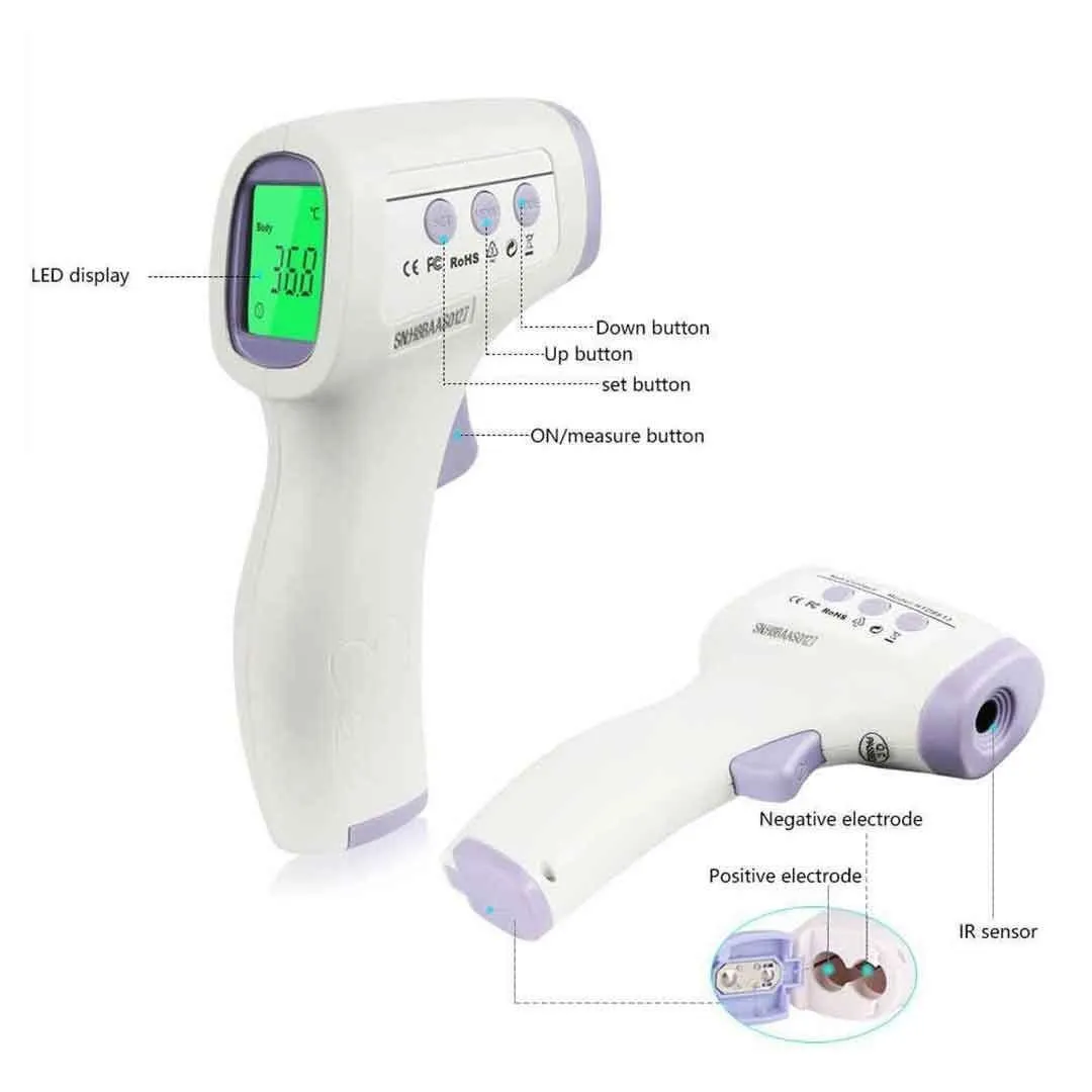 HeTaiDa Non Contact Infrared Thermometer - White