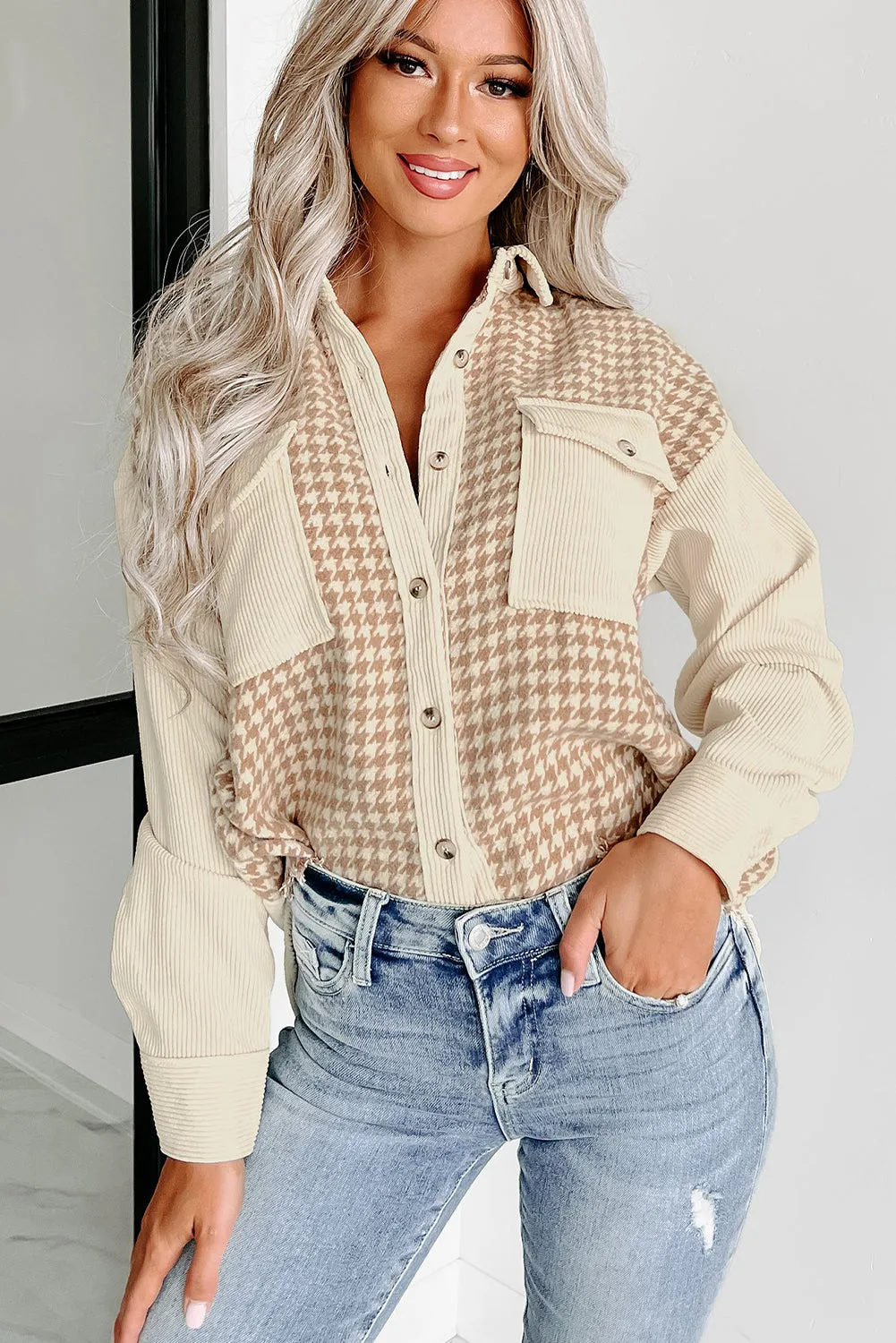 Houndstooth Corduroy Shacket