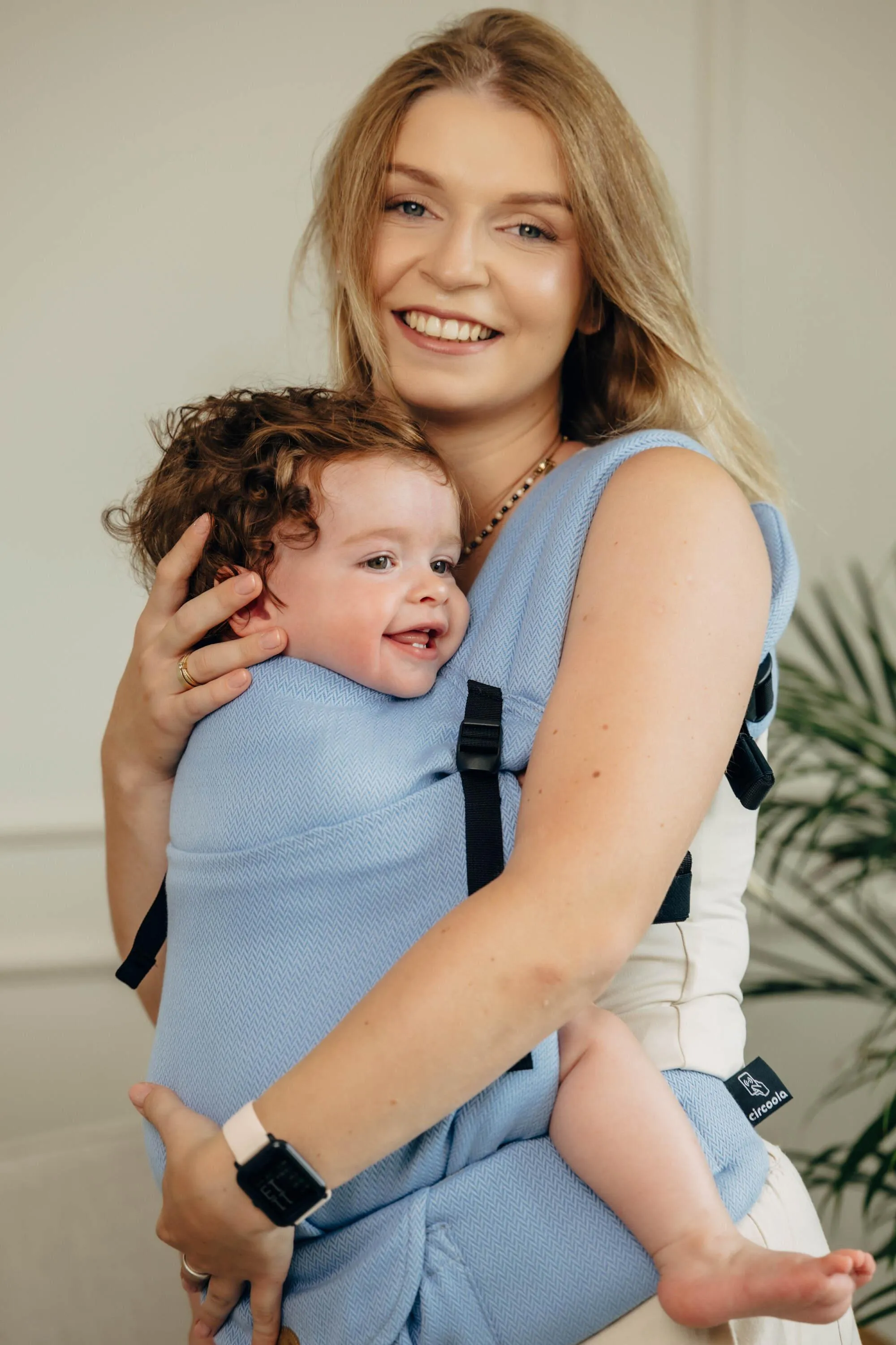 LennyLamb LennyLight Babywearing Carrier Little Herringbone Skylight