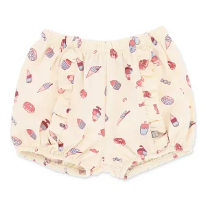 Little Foodie Baby Girl Ruffle Shorts (Yellow)