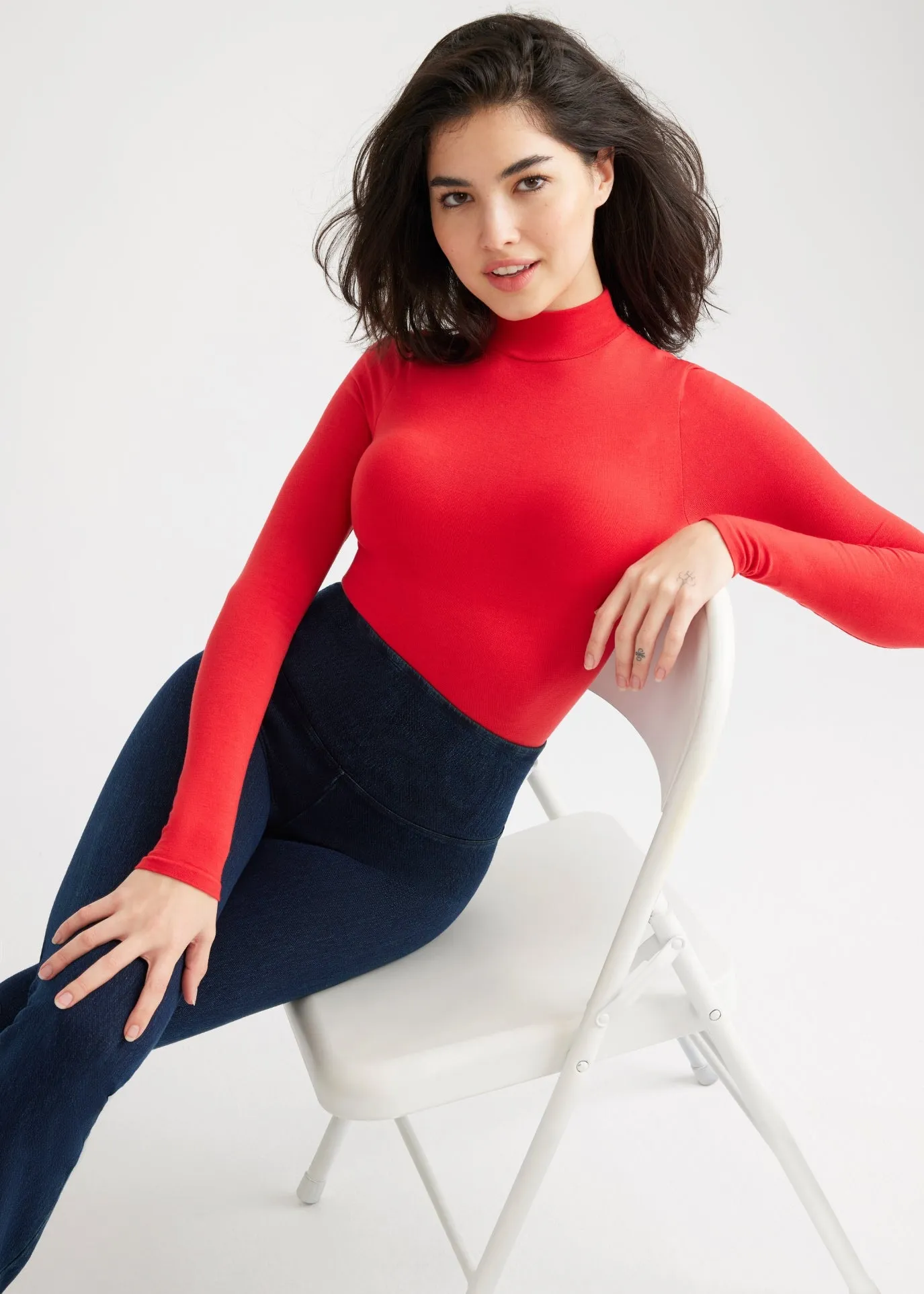 Madelyn Mock Neck Long Sleeve Shaping Bodysuit - Outlast® Seamless