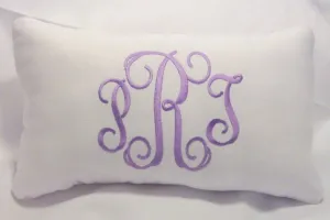 Monogrammed Linen Pillow, Embroidered Pillow, personalized pillow