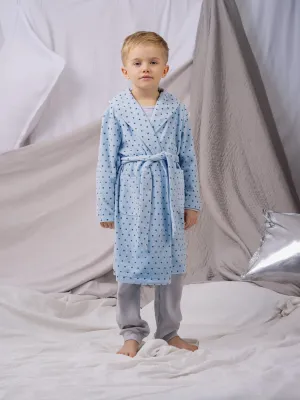 NATHAN - BOYS' BATHROBE IN BLUE STARS