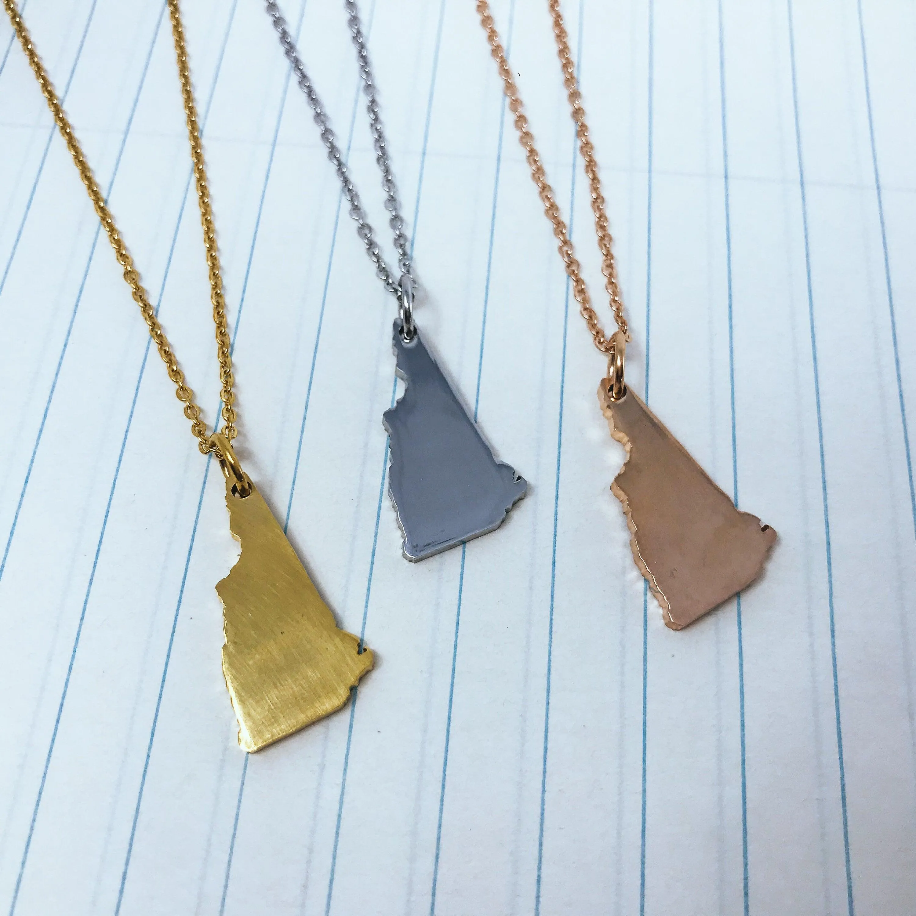 New Hampshire State Silhouette Necklace