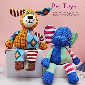 New Pet Toys Stuffed Doll Toy Squeak Dogs Plush Article Teeth Bite Interactive Puppy Training Behavior Chew Game Indestructible Supplies