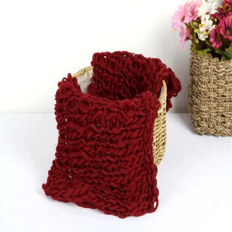 Newborn And Reborn Photography Props Wool Blanket Baby Accessories For Knitted Wrap Shooting Outfit Session