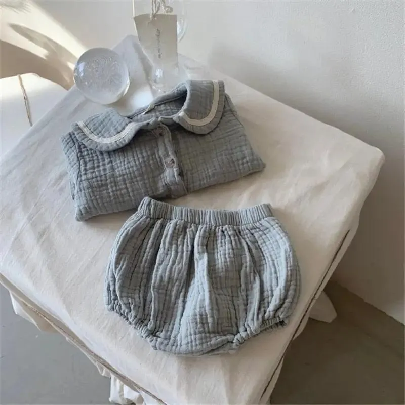 Organic Cotton Infant Bloomers, Romper, and Hat Set