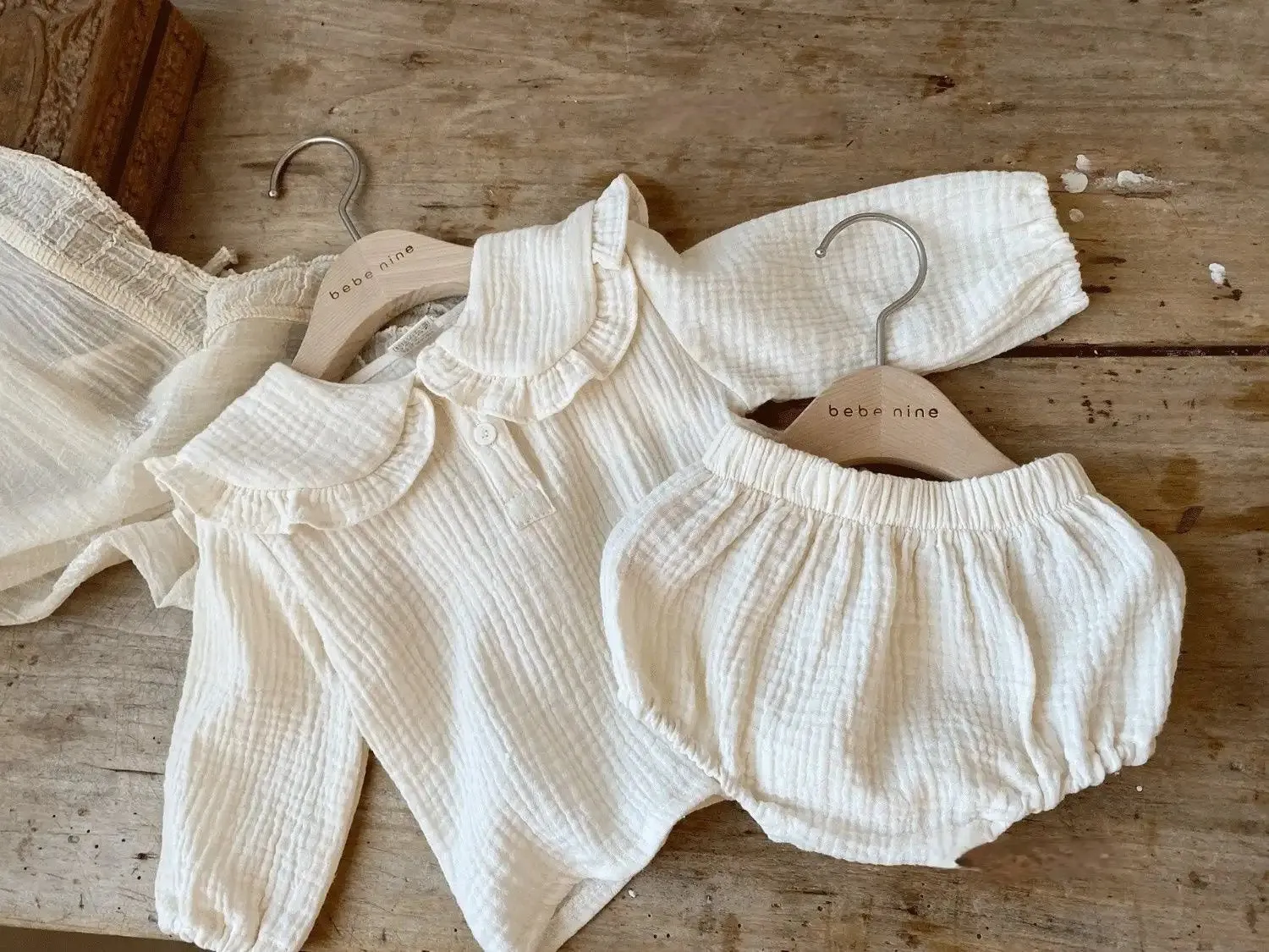 Organic Cotton Infant Bloomers, Romper, and Hat Set