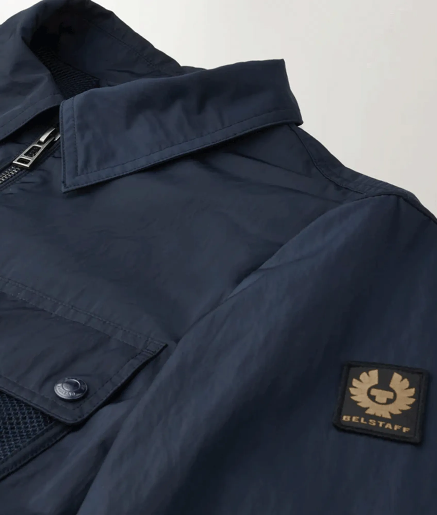 Outline Ripple Shell Overshirt - Navy