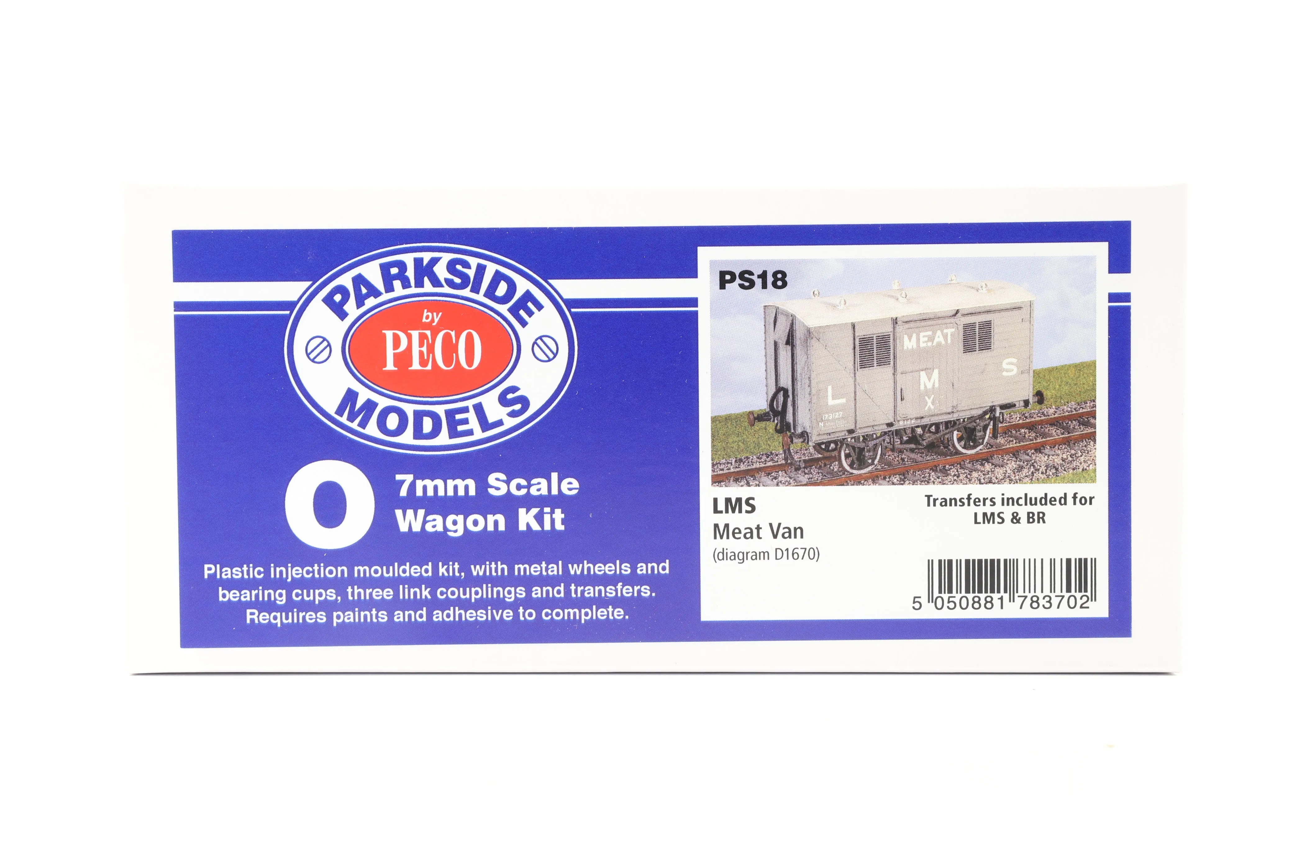 Parkside Dundas O Gauge PS18 LMS Meat Van Kit w/Wheels