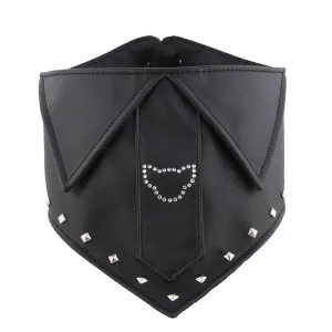 Posh Tail Black Faux Leather Dog Bandana