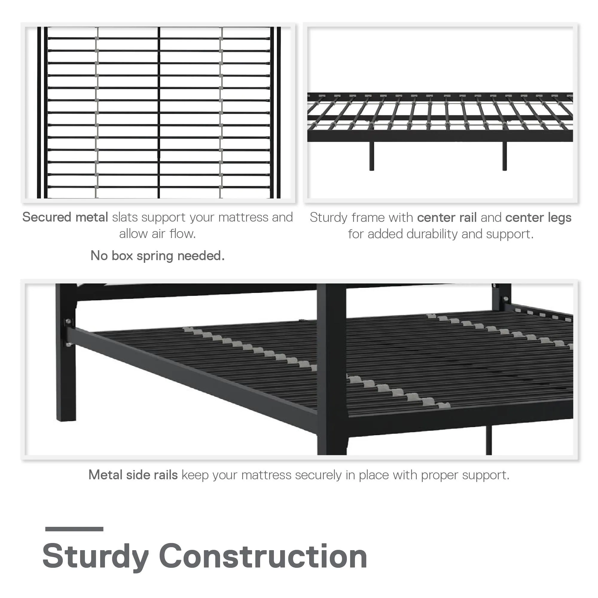 Remna Metal Canopy Platform Bed Frame