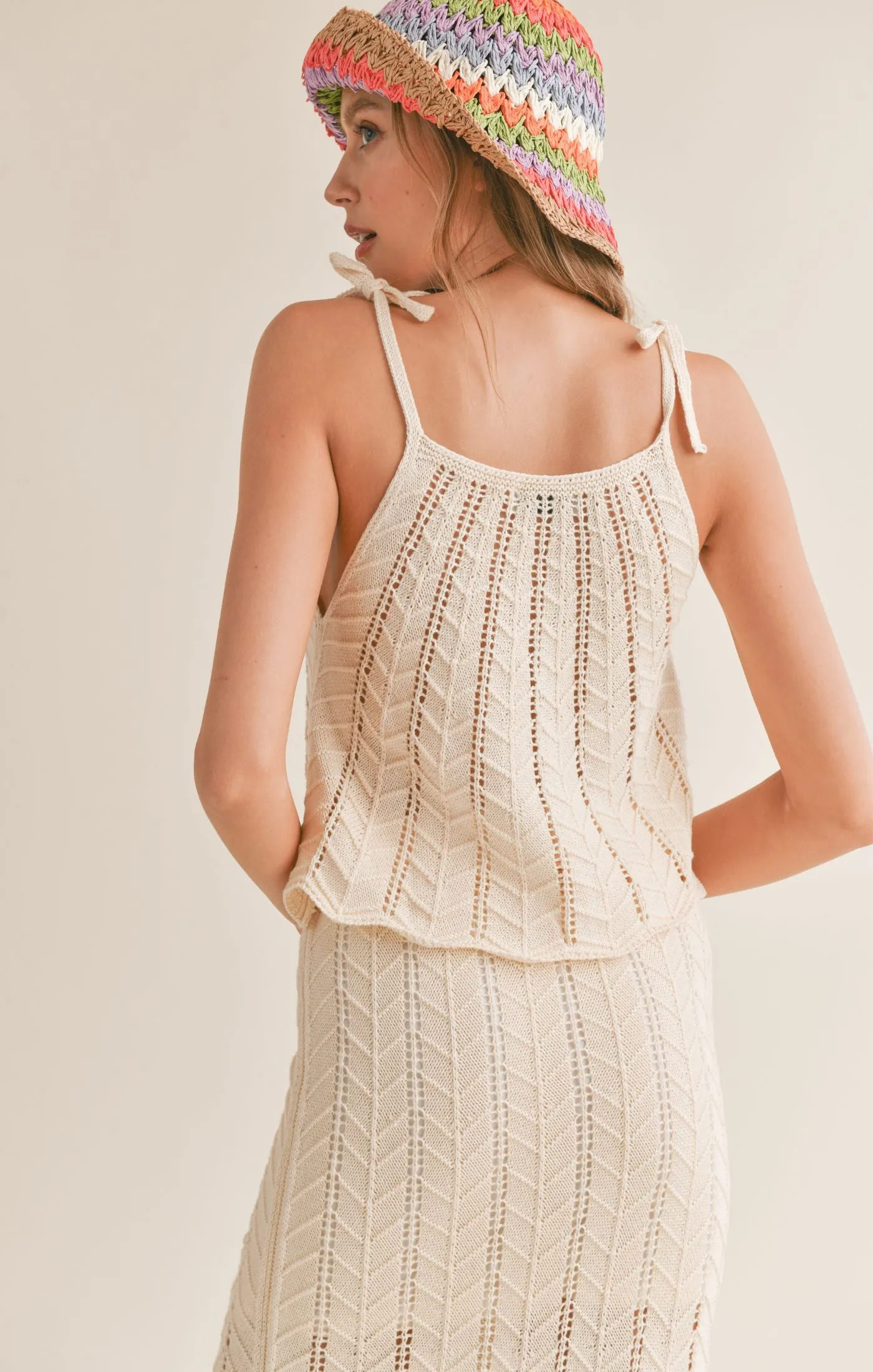 Sadie And Sage Baby Chevron Pointelle Sweater Tank