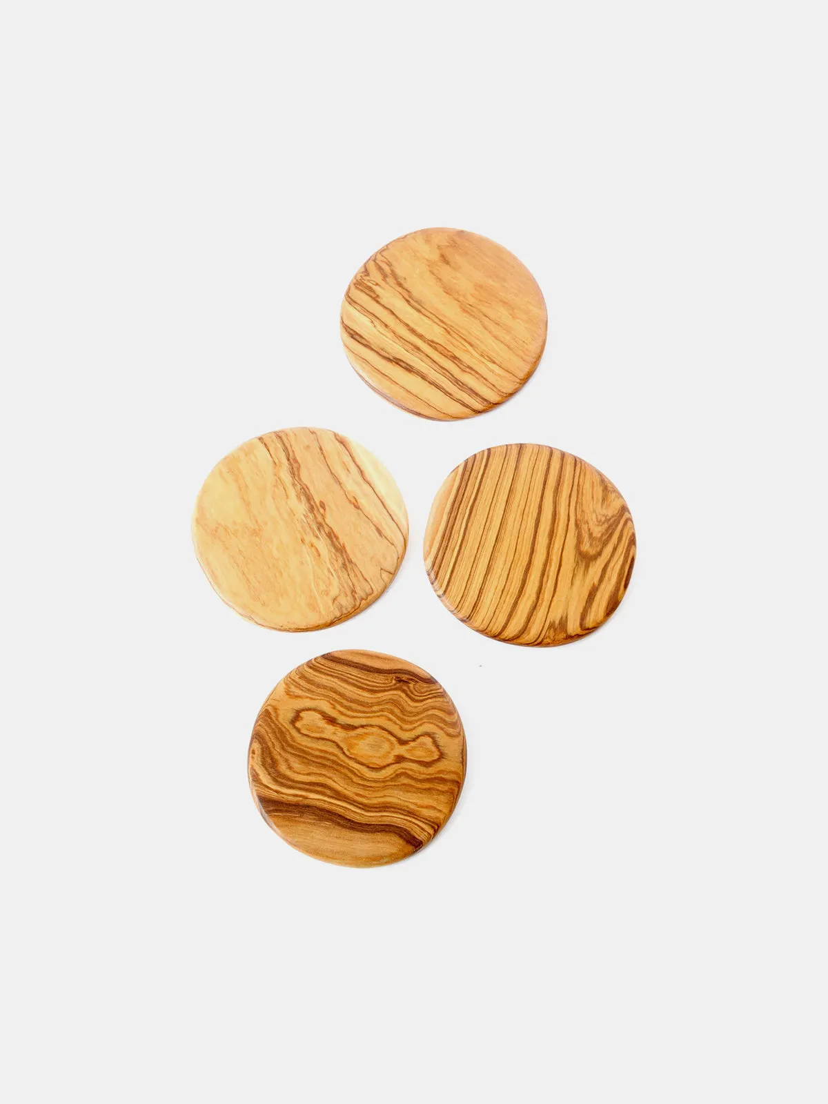 Set of Four Olive Wood Coasters