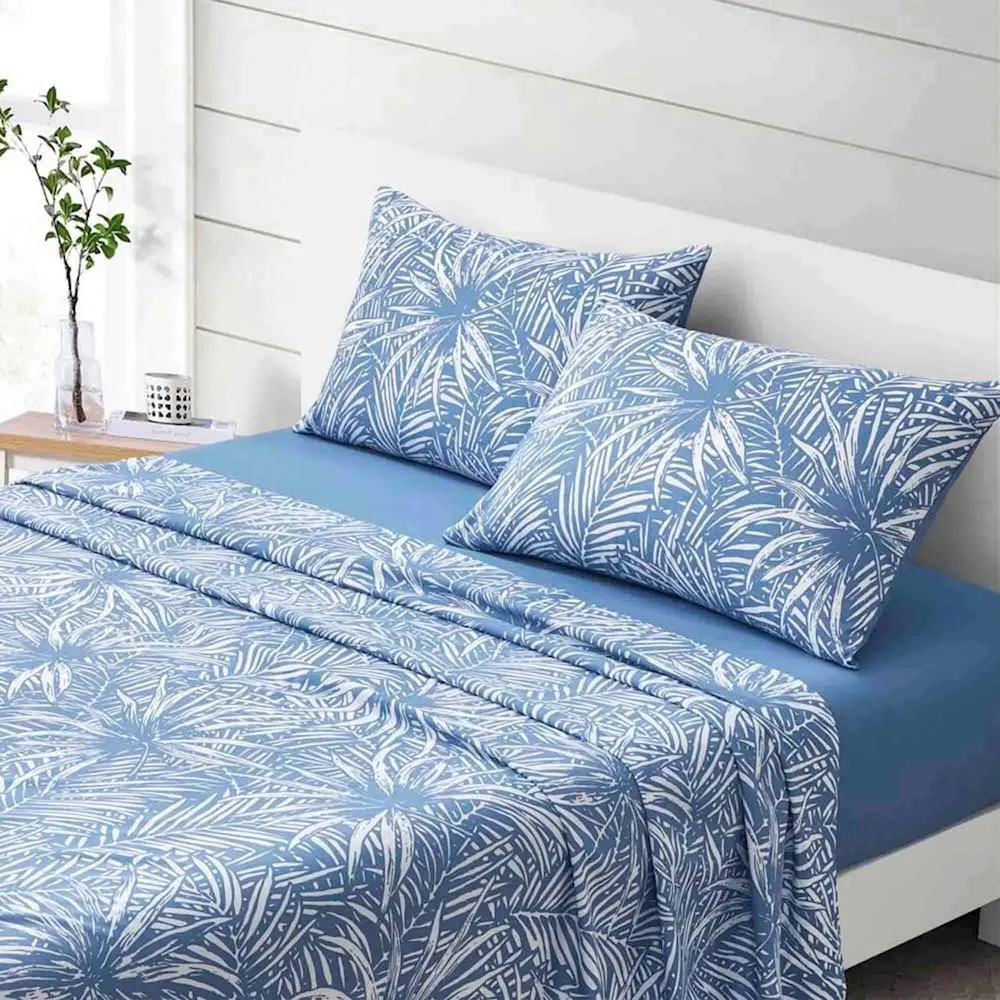 Sheet Set Blue Palm - King