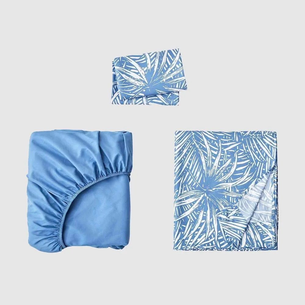 Sheet Set Blue Palm - King