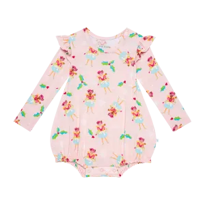 Sugarplum Pixie Ruffled Long Sleeve Bubble Romper