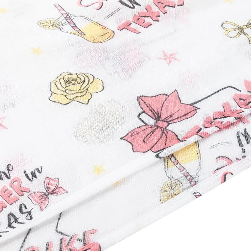 Texas Baby Girl Muslin Swaddle Receiving Blanket