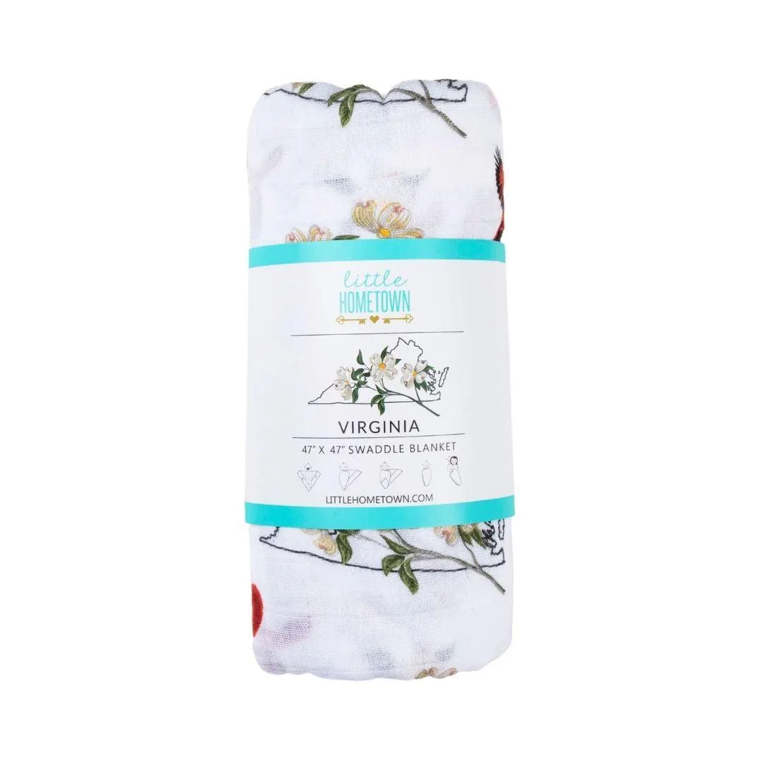 Virginia Baby Muslin Swaddle Receiving Blanket (Floral)